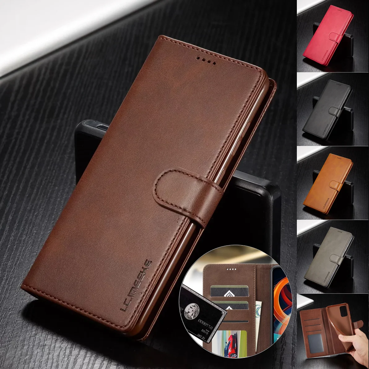 Flip-Ledertasche für Xiaomi Redmi A4 14C 13C 12 Note 14 13 Pro Plus Kartenfächer Brieftasche für Mi Poco X6 Pro Business Phone Cover