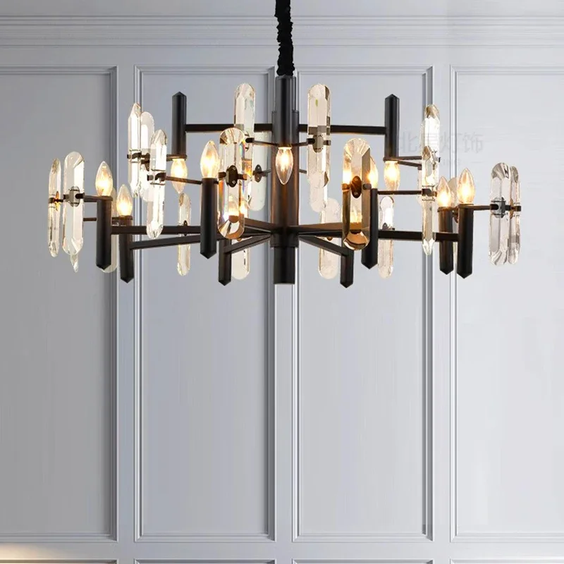 decoración del hogarLámparas colgantes, candelabro de cristal de lujo para sala de estar, lámpara colgante para comedor, luz de techo, iluminación interior