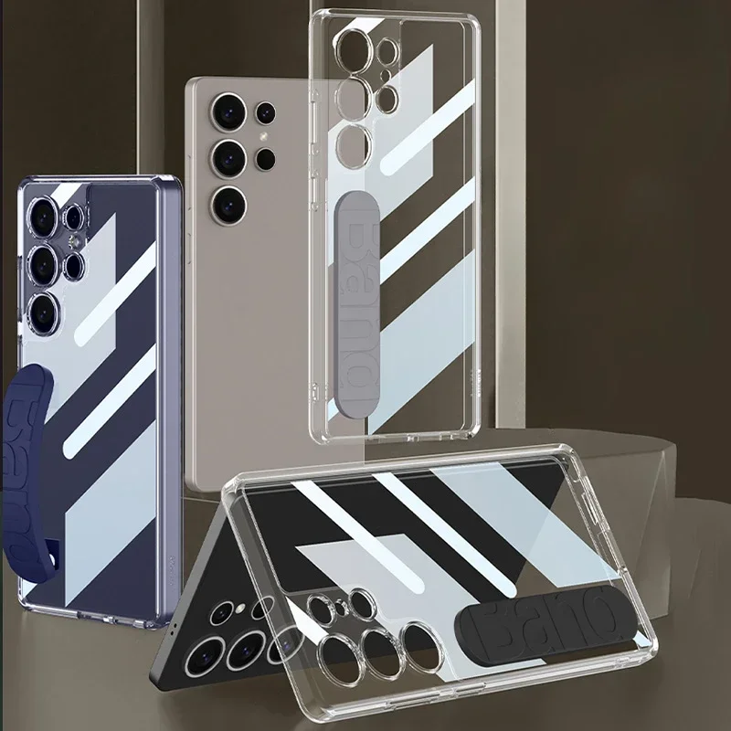 

Silicone Wrist Strap Hard Shell Phone Case for Samsung Galaxy S25 S24 Plus Ultra Shockproof Case