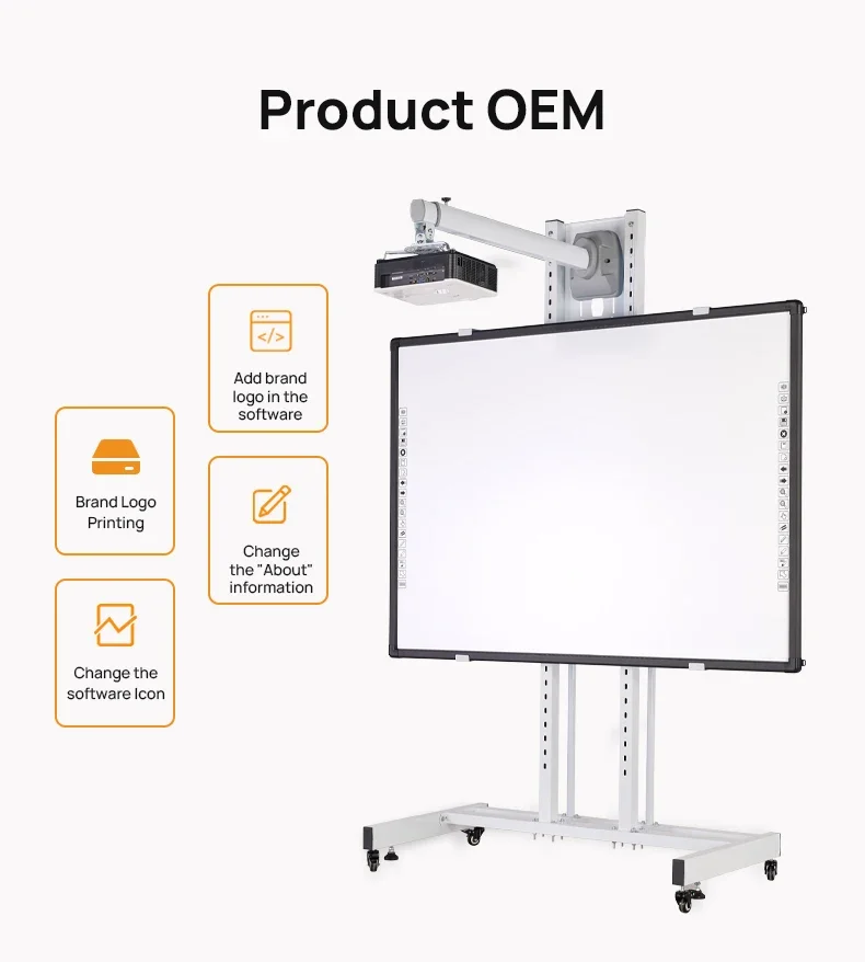 No Projector Needed Portable Touch Interactive Smart Whiteboard Multi Function Digital Teaching Whiteboard For School Classroom