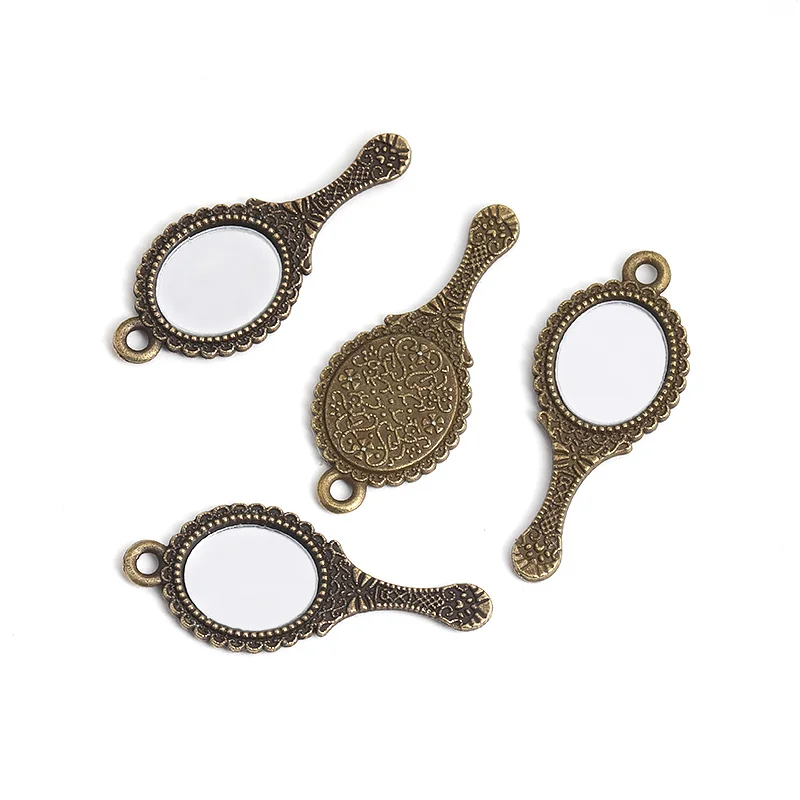 10pcs Retro Mirror Charms Fit DIY Handmade Jewelry Makeing Earring Necklace Bracelet Accessories Souvenir