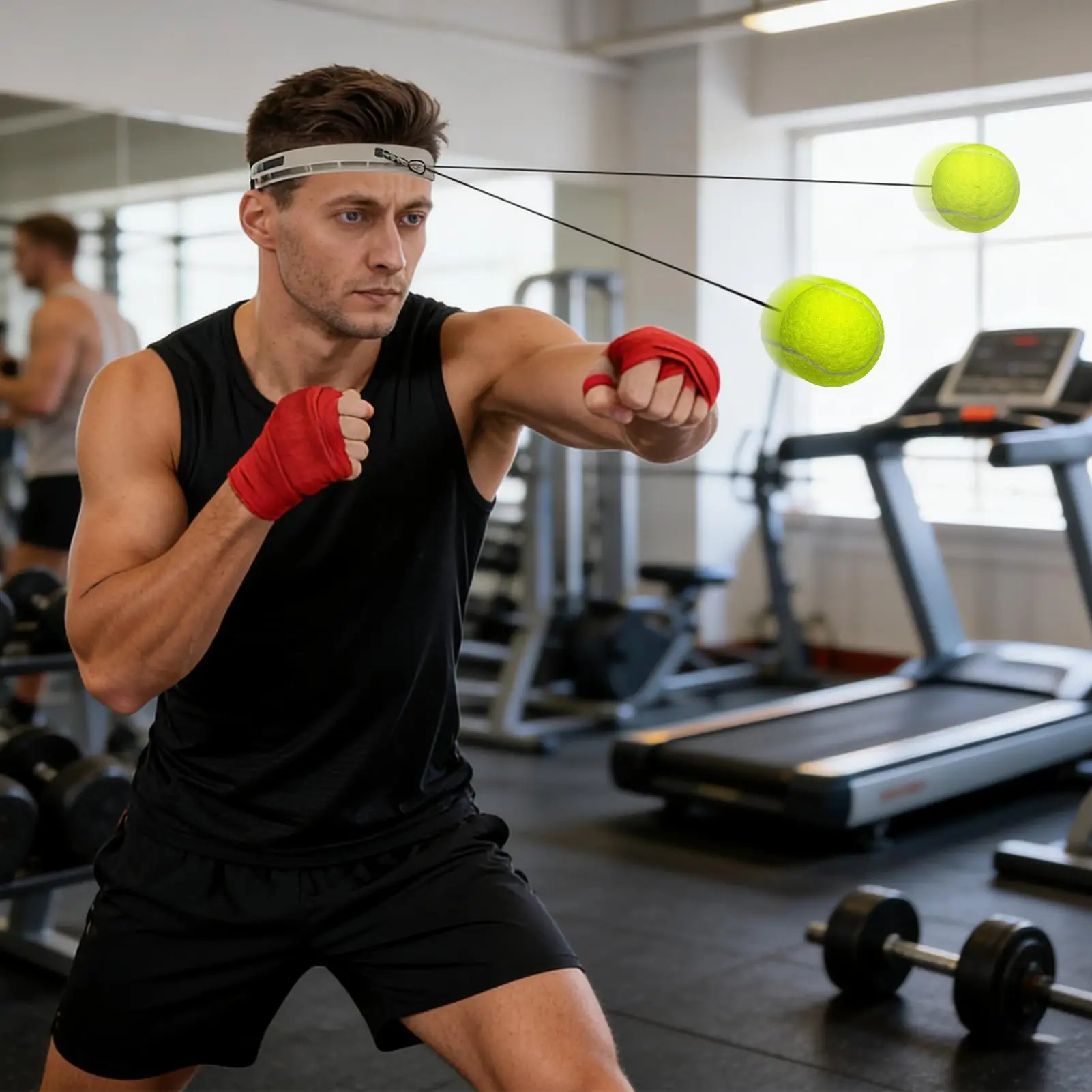 كرة تدريب الملاكمة، كرة تدريب الملاكمة، كرة تدريب الملاكمة مع عصابة رأس لغرفة المعيشة وغرفة النوم والصالة الرياضية للرجال #5