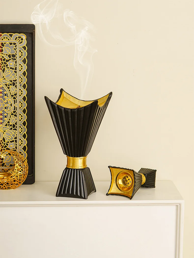 Modern Square Corner Holy Grail Incense Burner Light Luxury Aromatherapy Burner Home Living Room Desktop Decoration Ornament
