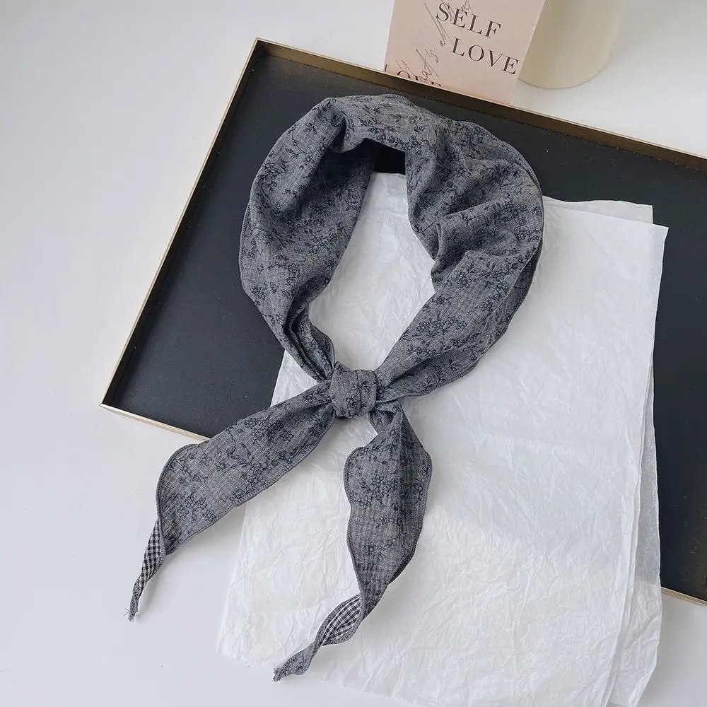 Premium Cotton Triangle Scarf Women Dopamine Summer Double Sided Breathable Spring Farmhouse Japanese Neck Scarf