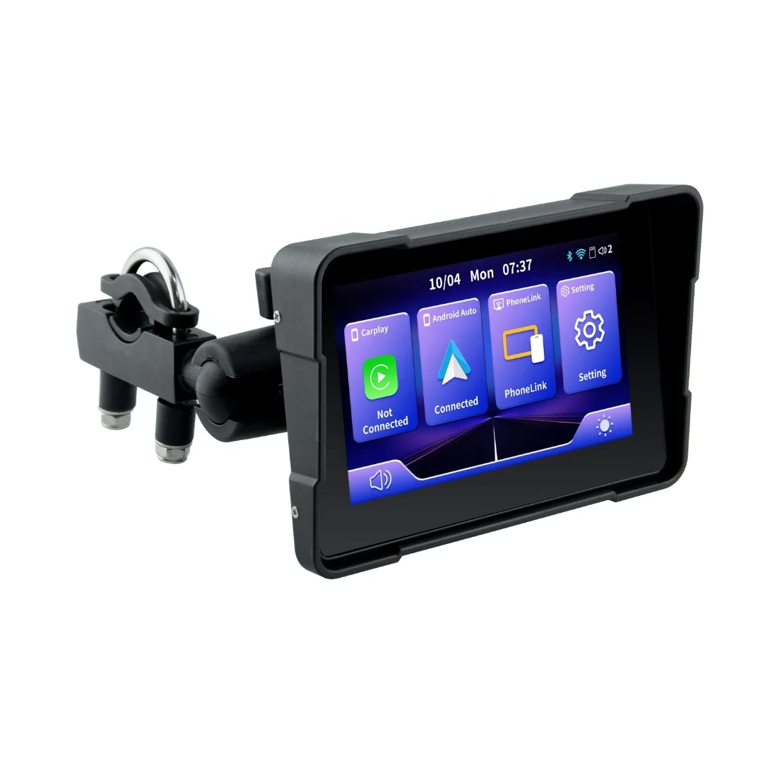 Motorcycle CarPlay 5Inch Portable Motorcycle Screen Motorcycle  Navigation Display Wireless CarPlay Moto Android Auto