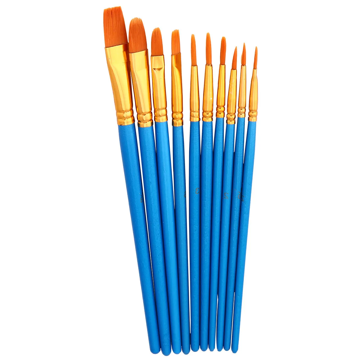 

10Pcs Painting Brush Set Art Watercolor Oil Paint Nylon Brush Pen for Acrylic Watercolor Gouache Drawing Tools Beginners