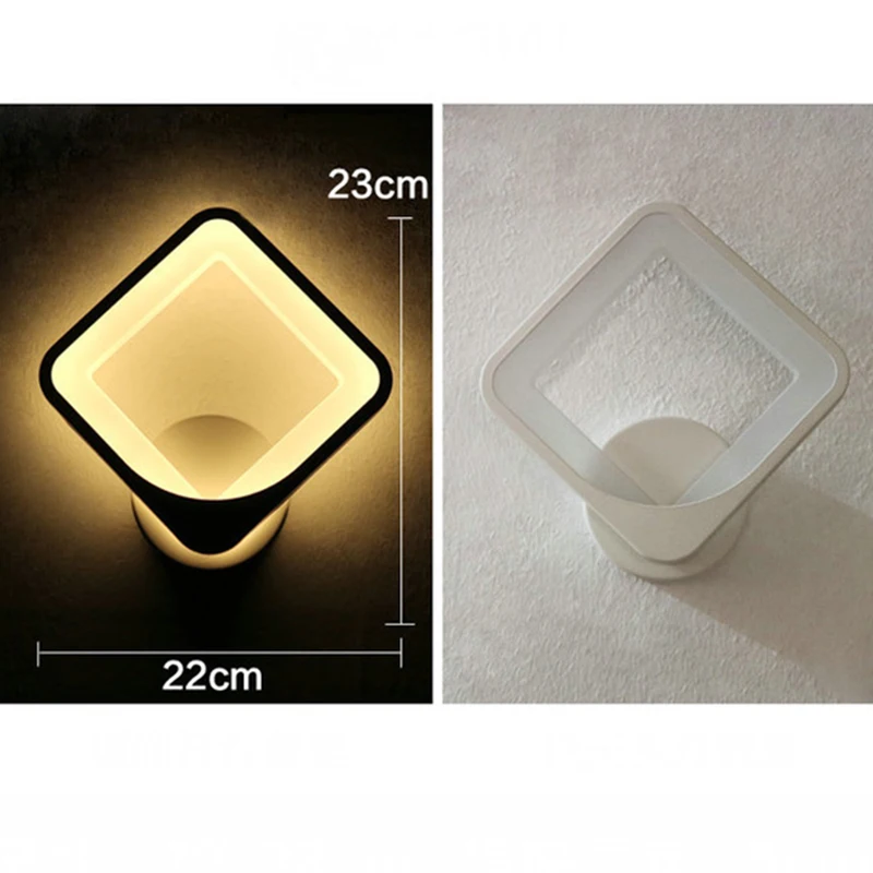 Acryl-Fackel, weiße Lampe, Wand-LED-Metallleuchter mit hellem LED-Streifen für Nachttisch-TV-Hintergrund, Treppe