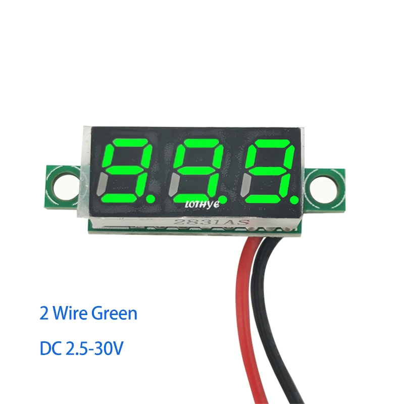 0.28 Inch DC 2.5V-30V DC 0-100V Digital Voltmeter LED Mini Display Module Voltmeter Voltage Tester Motorcycle Car Panel Meter