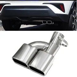 1 PCS Decorated Car Dual Exhaust Tip Square Outlet For Toyota C-HR Nozzle Muffler Tip Exhaust System