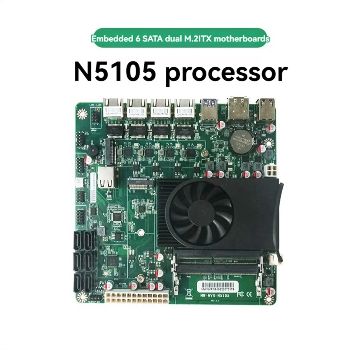 ABGZ N5105 Motherboard for NAS System Soft Routers N5105 ITX Motherboards with 2.5G Networking Port 6 Sata CPU 11