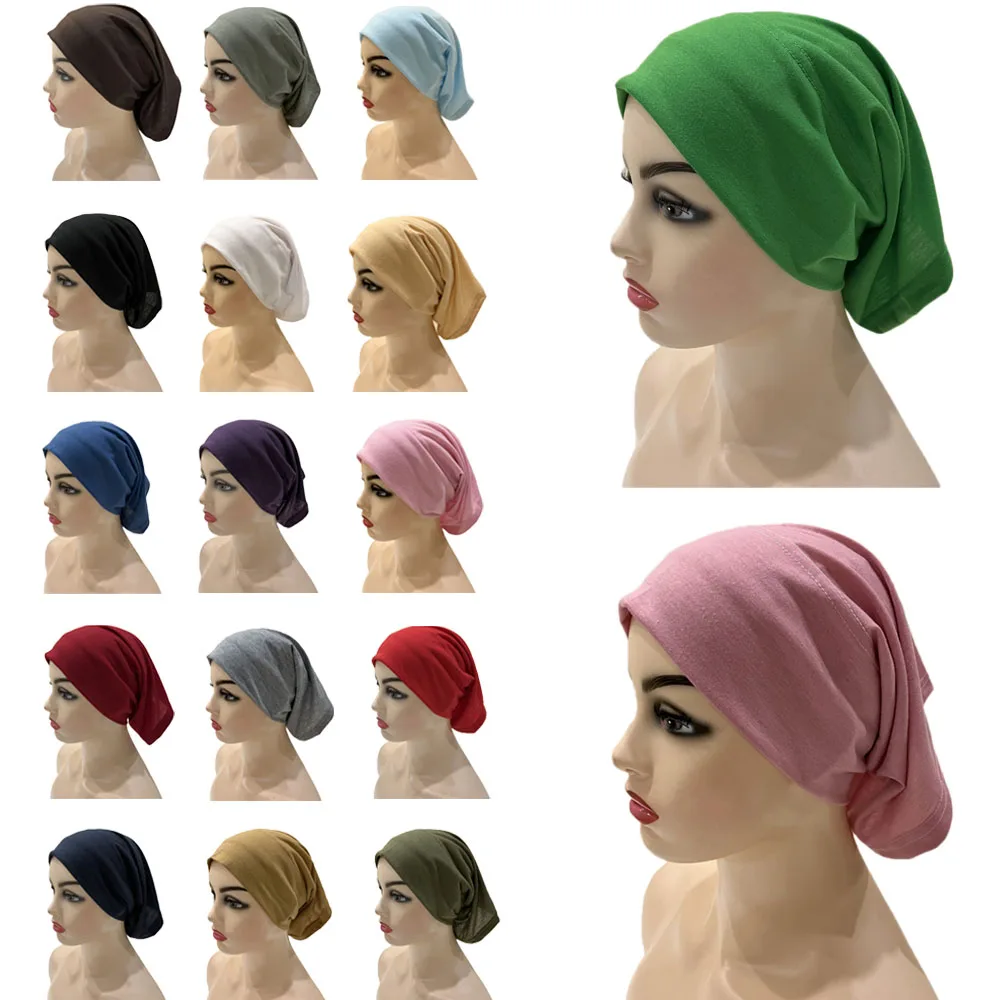 

Modal Women Muslim Head Scarf Cotton Underscarf Stretch Hijab Cover Headwrap Underscarf Cap Islam Scarf Inner Headband Bonnet