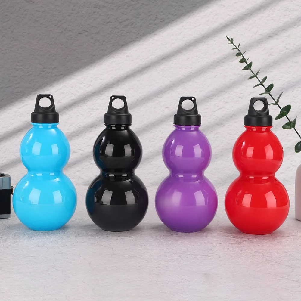 

Portable 800ml Gourd Water Bottle Leakproof Chinese Vintage Gourd Kettle Plastic with Sticker Sports Bottle Children