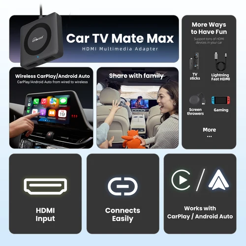 Imagen 2 del producto Ottocast Car TV Mate Pro Max adaptador inalámbrico CarPlay Android Auto para Fire Google TV Stick convertidor para coche CarPlay con cable OEM
