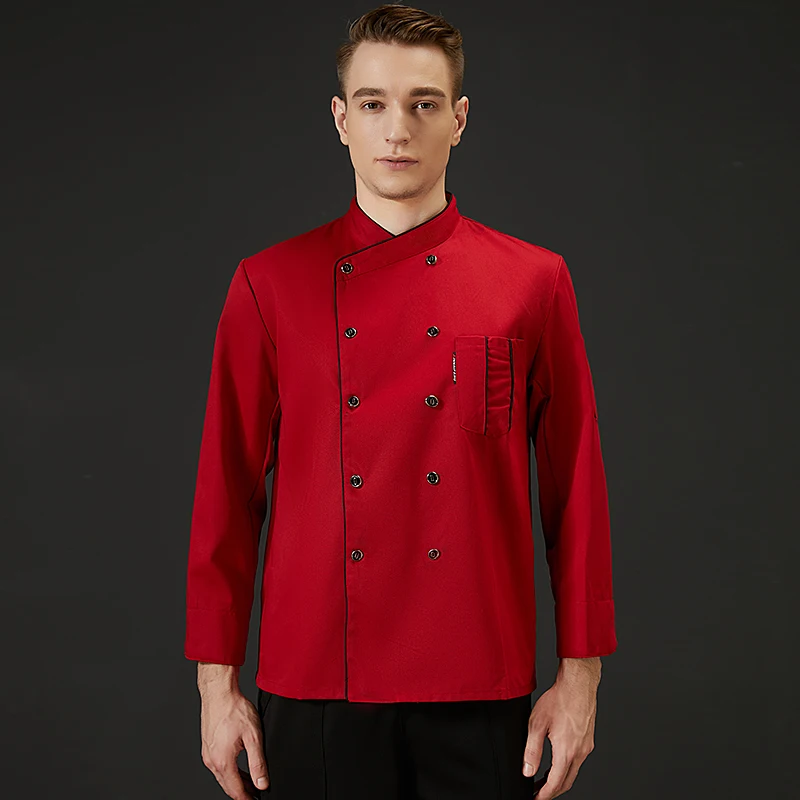 "Chef Uniform For Men Jacket Cooking Clothes Kitchen Shirt Suit Waitress Food Service Coat Girl Personalized Works Custom Logo