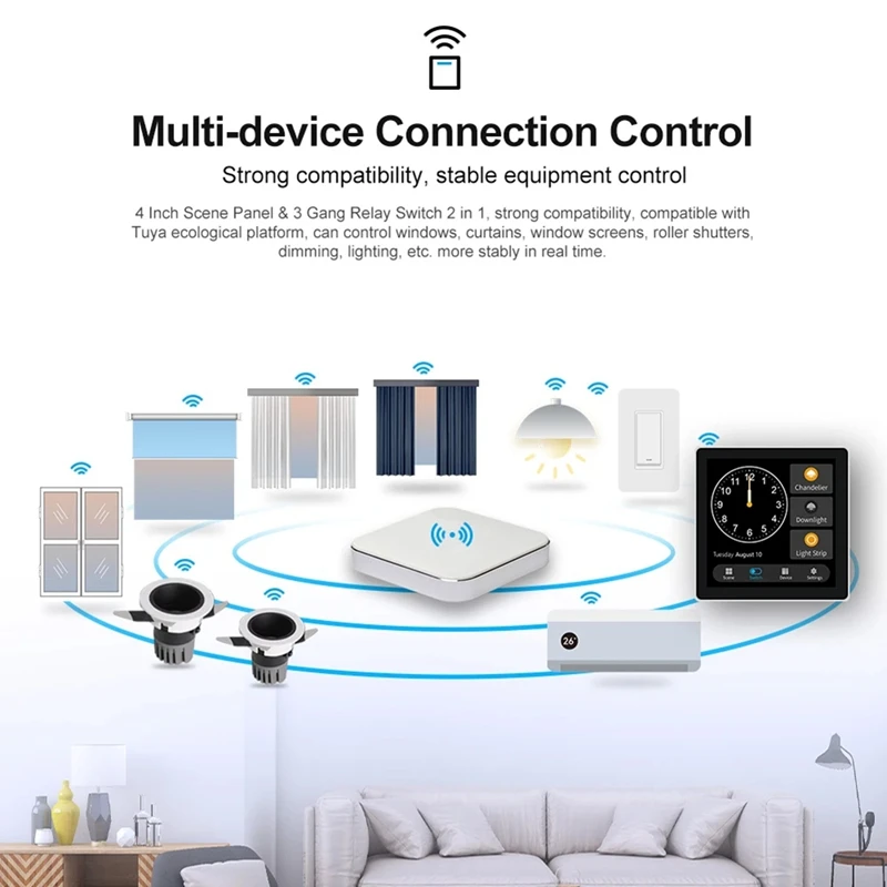 Tuya T3E saklar Panel layar sentuh, sakelar EU kontrol pintar saklar Panel Zigbee dinding rumah pintar saklar lampu dorong