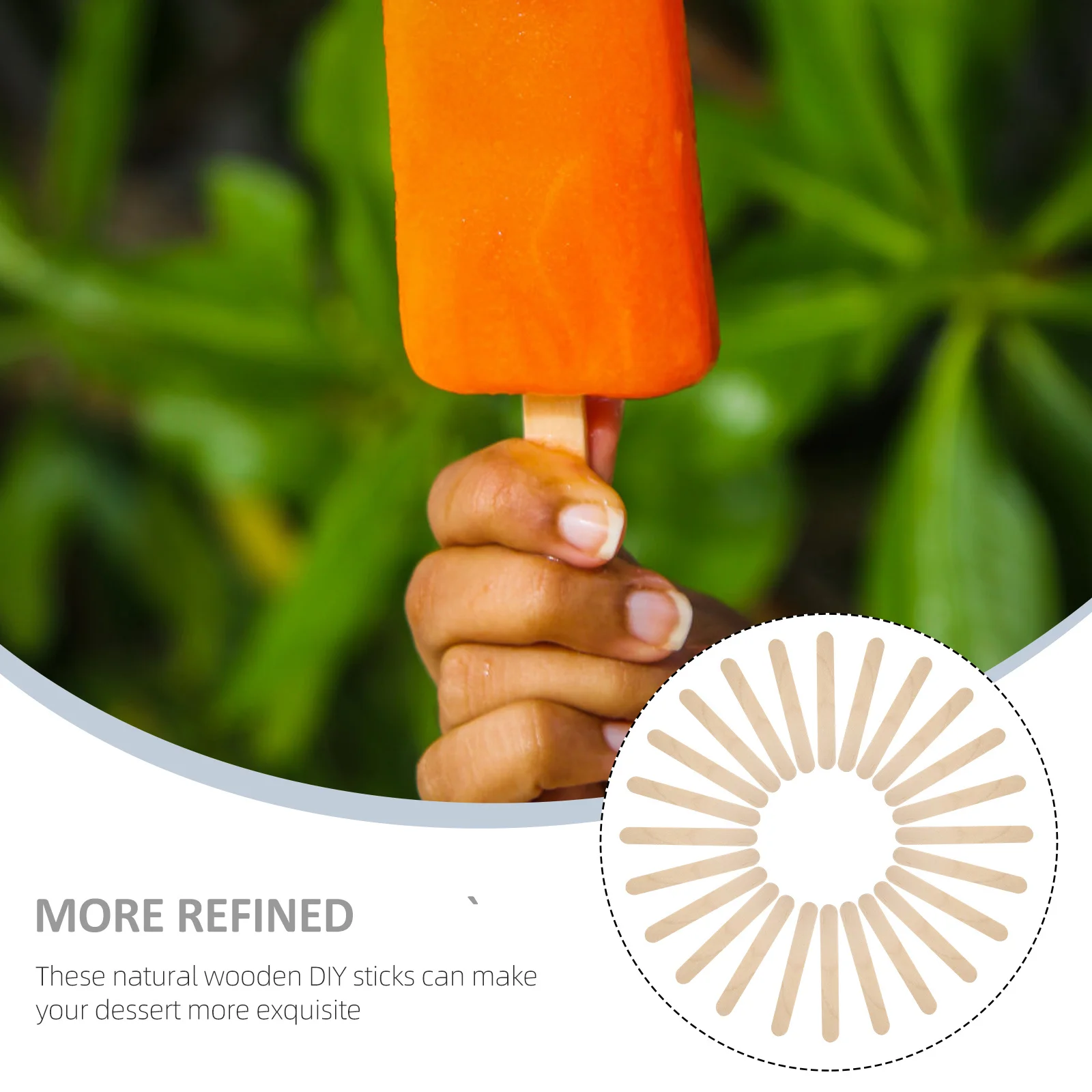 

200Pcs Wooden Ice Cream Sticks Natural Birch DIY Popsicle Craft Sticks for Kids Hands-on Ice Cream Making Supplies Dessert Tools