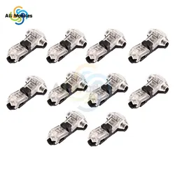 10CS Low Voltage T Tap Wire Connectors T Type 2 Pin Solderless No Wire Stripping Required for LED Strip