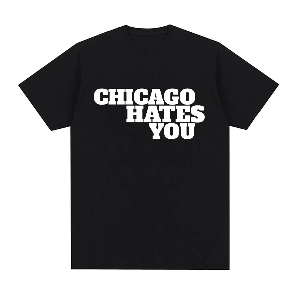 Camiseta del rapero Chief Keef Chicago odia el mismo estilo, camiseta de gran tamaño de Hip Hop a la moda para hombre, camisetas informales de manga corta de algodón