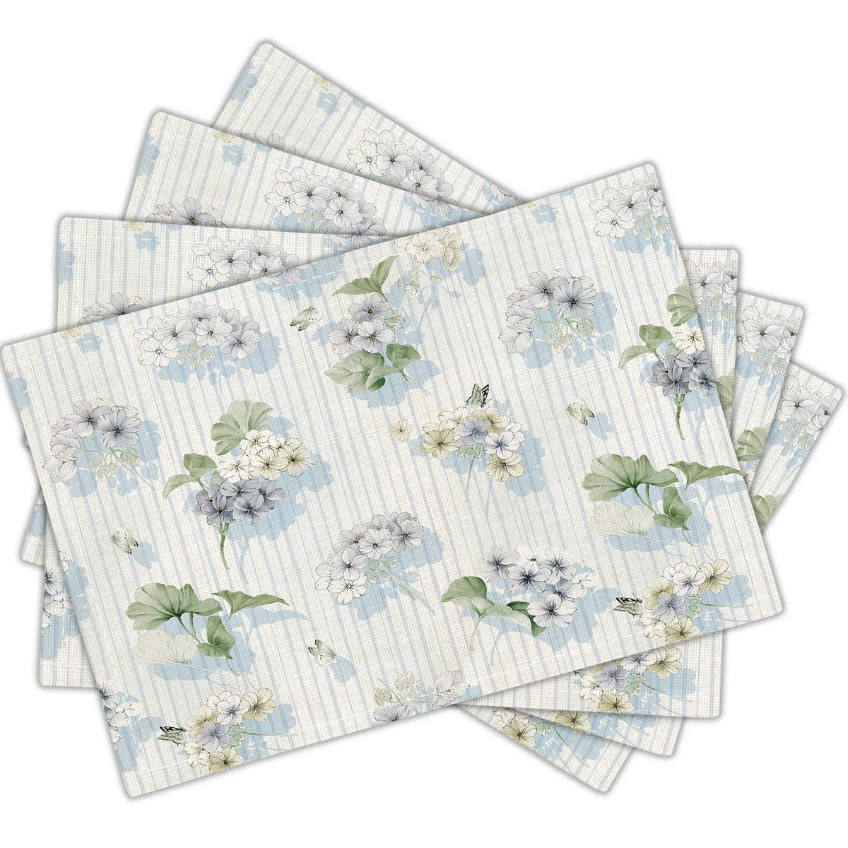 Vintage Floral Print Placemats Polyester Non-slip Washable Table Mats for Kitchen Dining Banquet Party Home Tabletop Decor