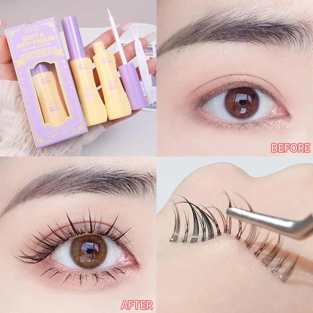 Non-irritating Fake Eyelash Glue Freeze-Proof White Quick Dry Eyelashes Extension Glues Lasting Strong Lashes Adhesive Makeup