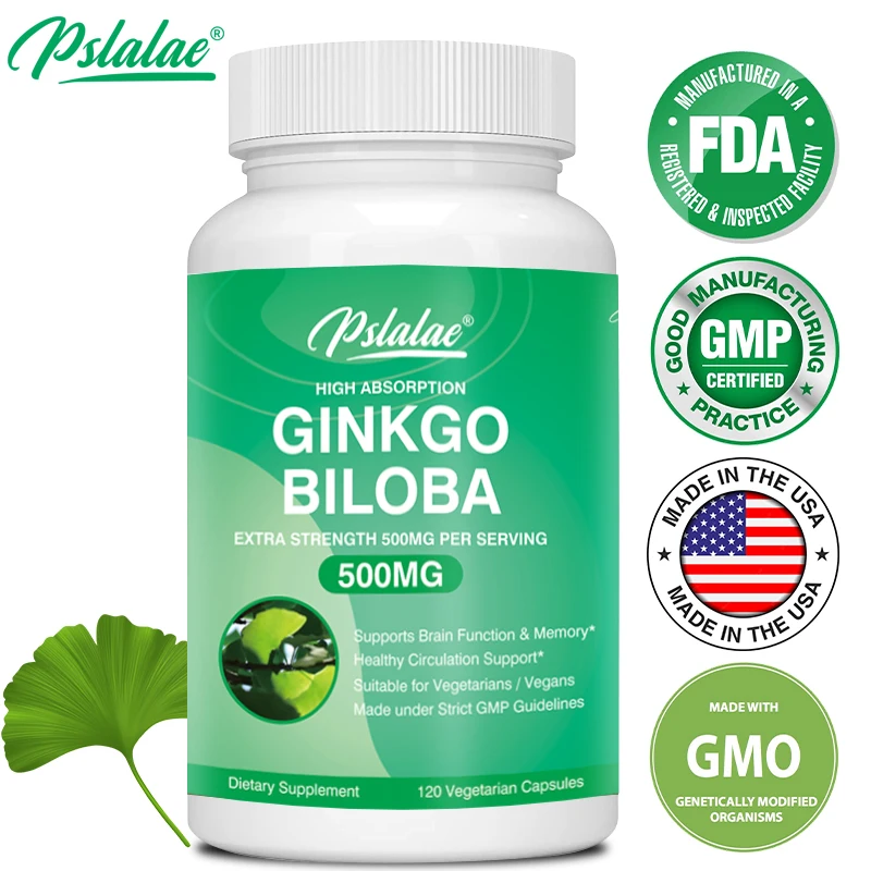 

Ginkgo 500 Mg Extra Strength 500 Mg Per Serving - Supports Brain Function and Memory Support Non-GMO