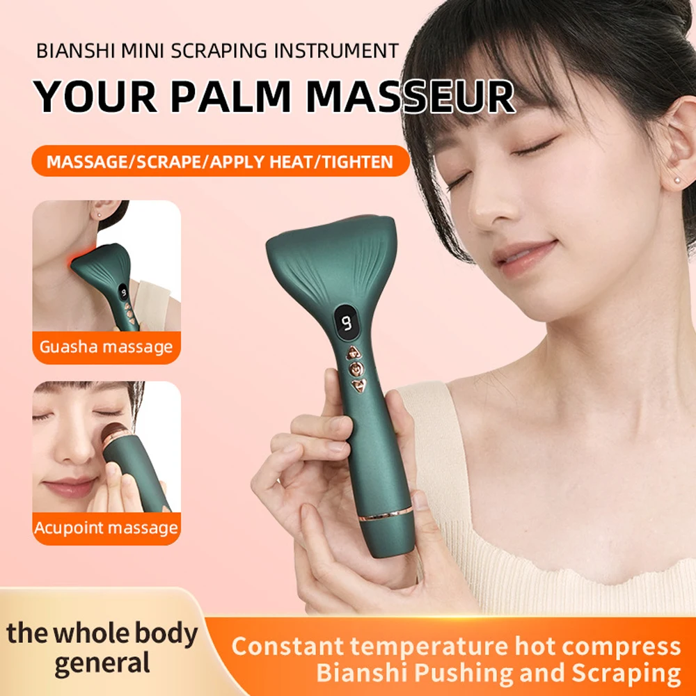 ไฟฟ้า Guasha นวดหน้าขูด Meridian Body Massager ต่อต้านริ้วรอยคอ Face Lifting อุปกรณ์ Gua Sha เครื่องมือ
