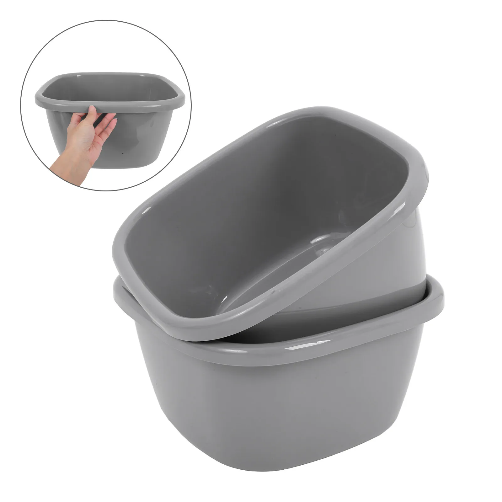 

2Pcs Plastic Wash Basin Set Large Capacity Portable Laundry Tub Foot Soaking Bowl Multipurpose Washing Basin for Home Face Hair