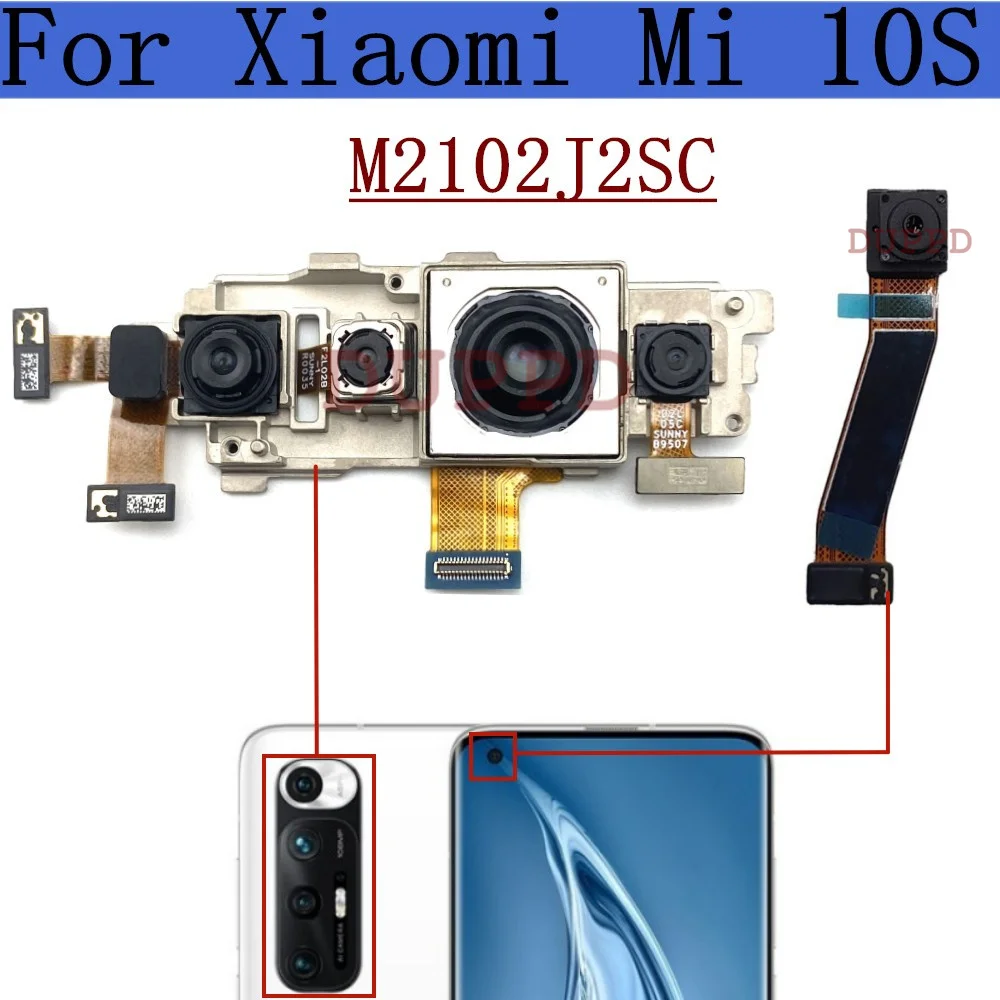 Rear Camera For Xiaomi Mi 10S Mi10s M2102J2SC Front Facing Back Main Wide Macro Depth Camera Module Flex Cable Reapir Spare Part