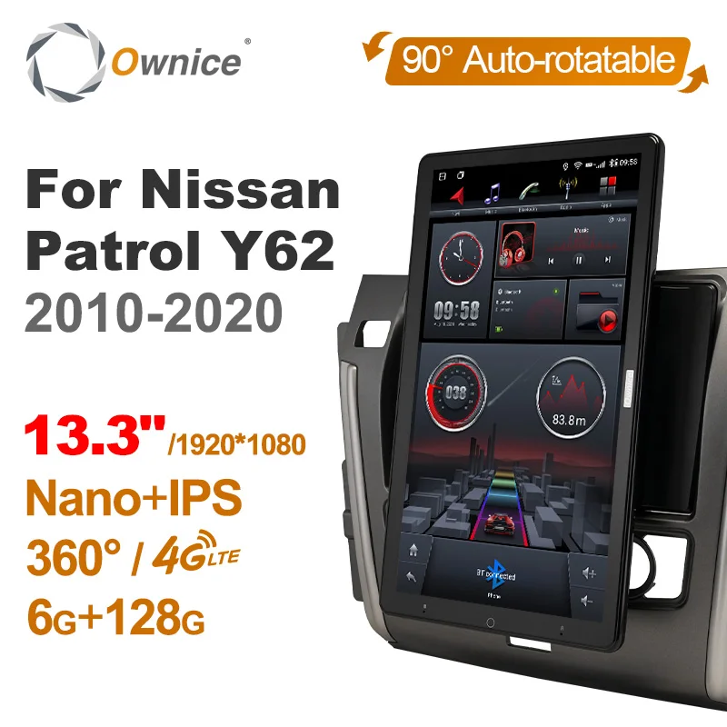 

13.3" Ownice Android 10.0 Car Multimedia for Nissan Patrol Y62 2010-2020 Auto Radio Audio 4G LTE 360 Optical Coaxial No DVD