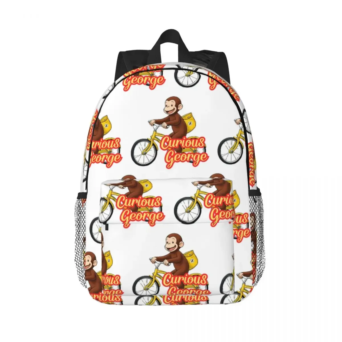 Curious George RIDING THE BICYCLE Backpacks Boys Girls Bookbag Children School Bags Travel Rucksack Shoulder Bag Large Capacity