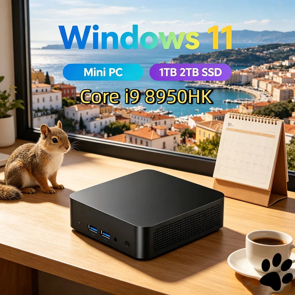Titanic Mini Gaming PC Core i9 8950HK Windows 11 Pro 32GB RAM 1TB/2TB SSD BT5.2 WiFi6 4K HD Multifunctional PC 3 Years Warranty