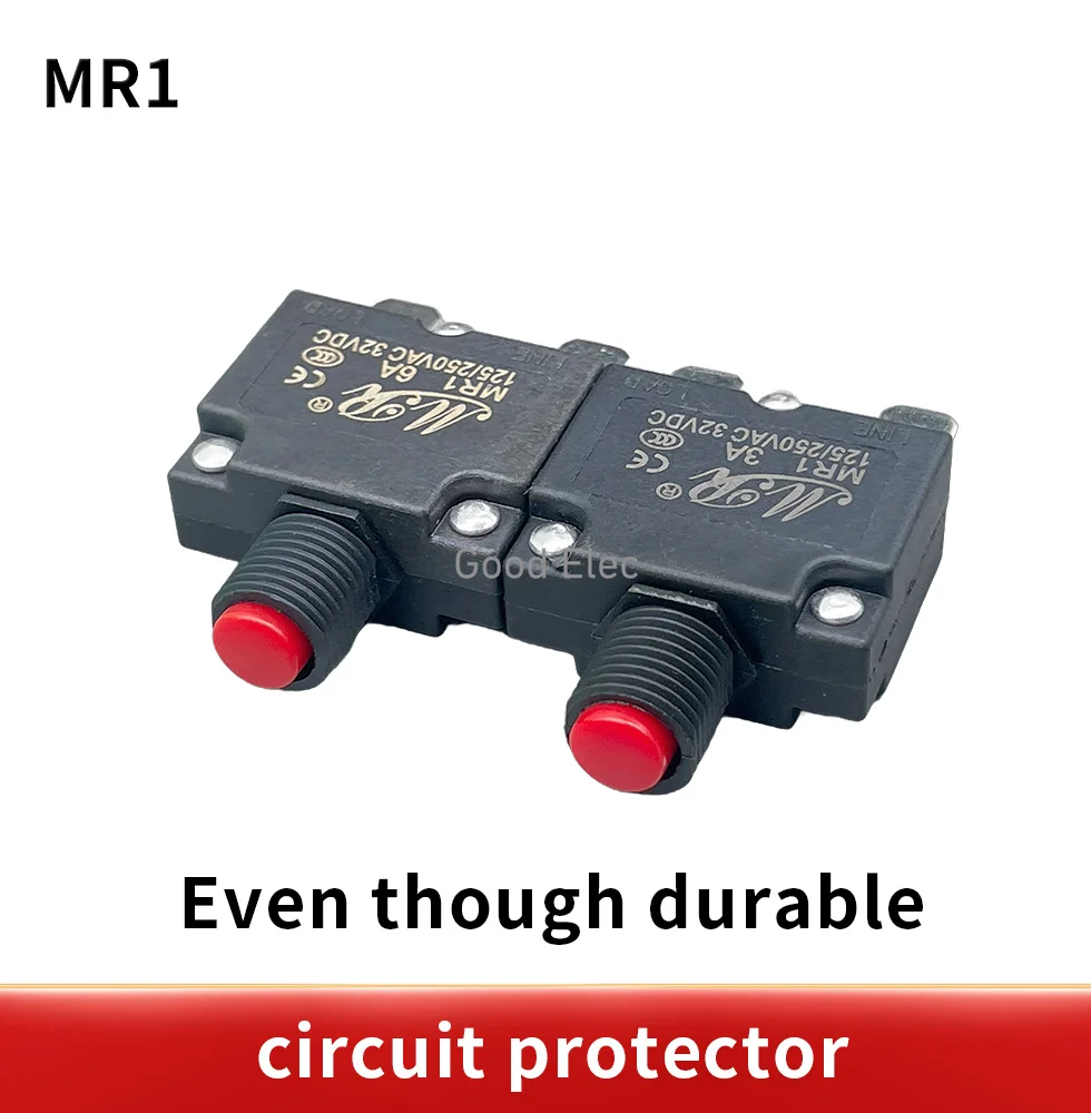 MR1 circuit Breaker+waterproof cover 3A,4A,5A,6A,7A,8A,10A,15A,18A,20A,25A,30A  thermal switch overload protector push button