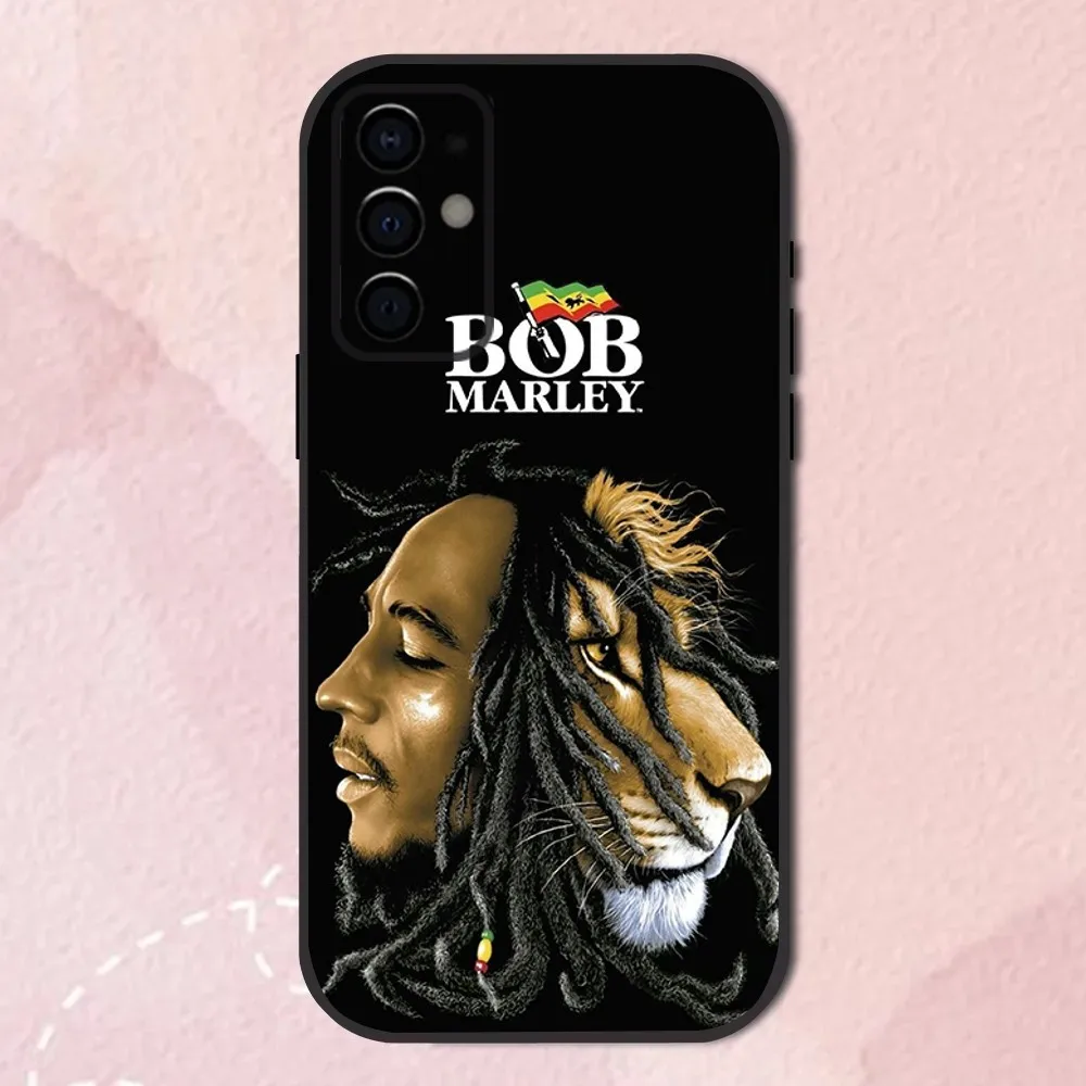 Bob Marley Rasta Leeuw Telefoon Hoesje Voor Samsung S24,S21,S22,S23,S30,Ultra,S20,Plus,Fe,Lite,Note,10,9,5G Zwart Softshell