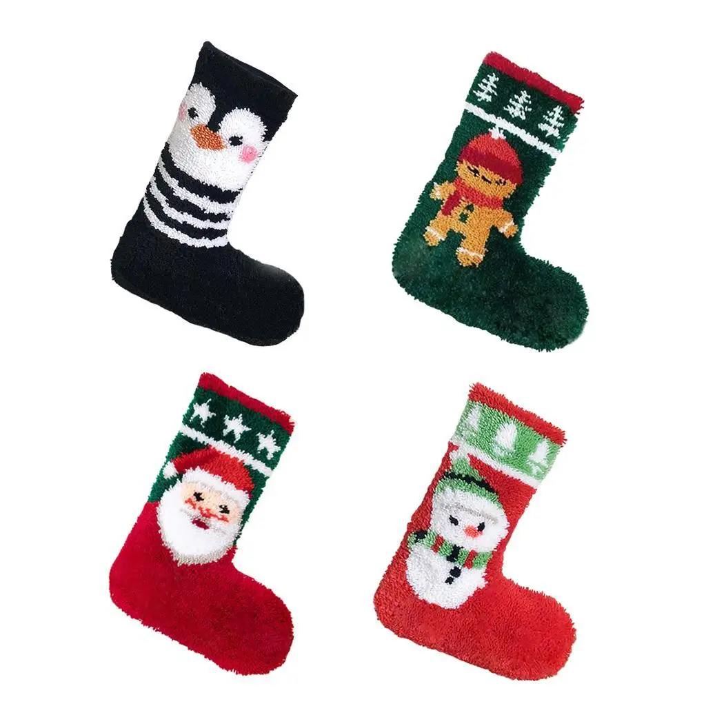 Latch Hooking Kit Skill Embroidery Latch Hook Set Cute Sock Theme Rug DIY Needlework Supplies for Living Room Cushion Decor view 5