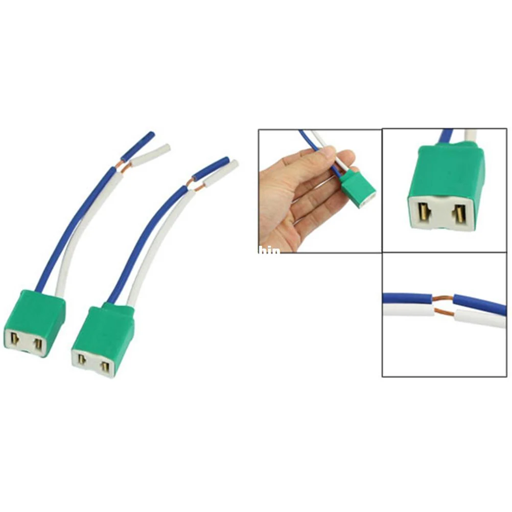 

2pcs H7 Ceramic Bulb Socket Connector Car Headlight Extension Replacement 12V 10cm Copper Wire Heat Resistant Automotive