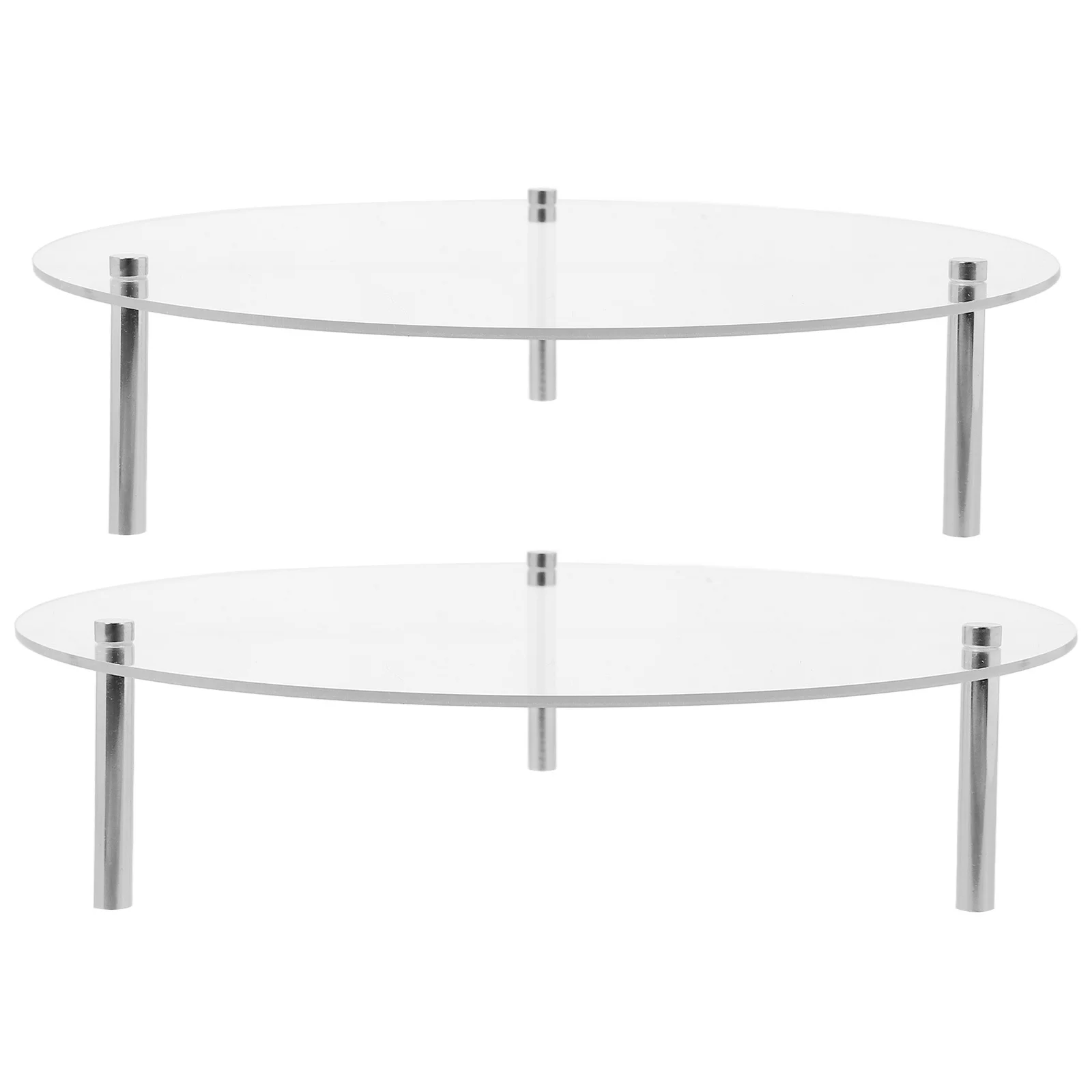 

2 set Acrylic Cake Stand Clear 10 Inch Round Detachable For Dessert Display Cupcake Tower Food Serving Platter Party Wedding