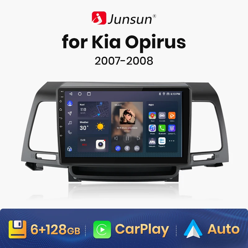 

Junsun V1 AI Voice Wireless CarPlay Android Auto Radio for Kia Opirus 2007 2008 4G Car Multimedia GPS 2din autoradio