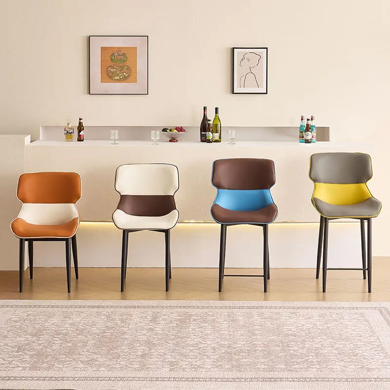 Customized Heightened Dining Chair Sitting High, Light Luxury Household High Stool, Island Counter, Bar, Backrest Chair