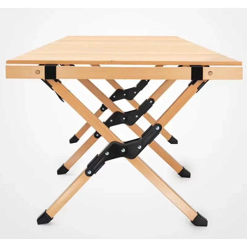 Solid Wood Folding Outdoor Table for Camping Grill Hot Pot Egg Table-Heightened Furniture for Fair Use