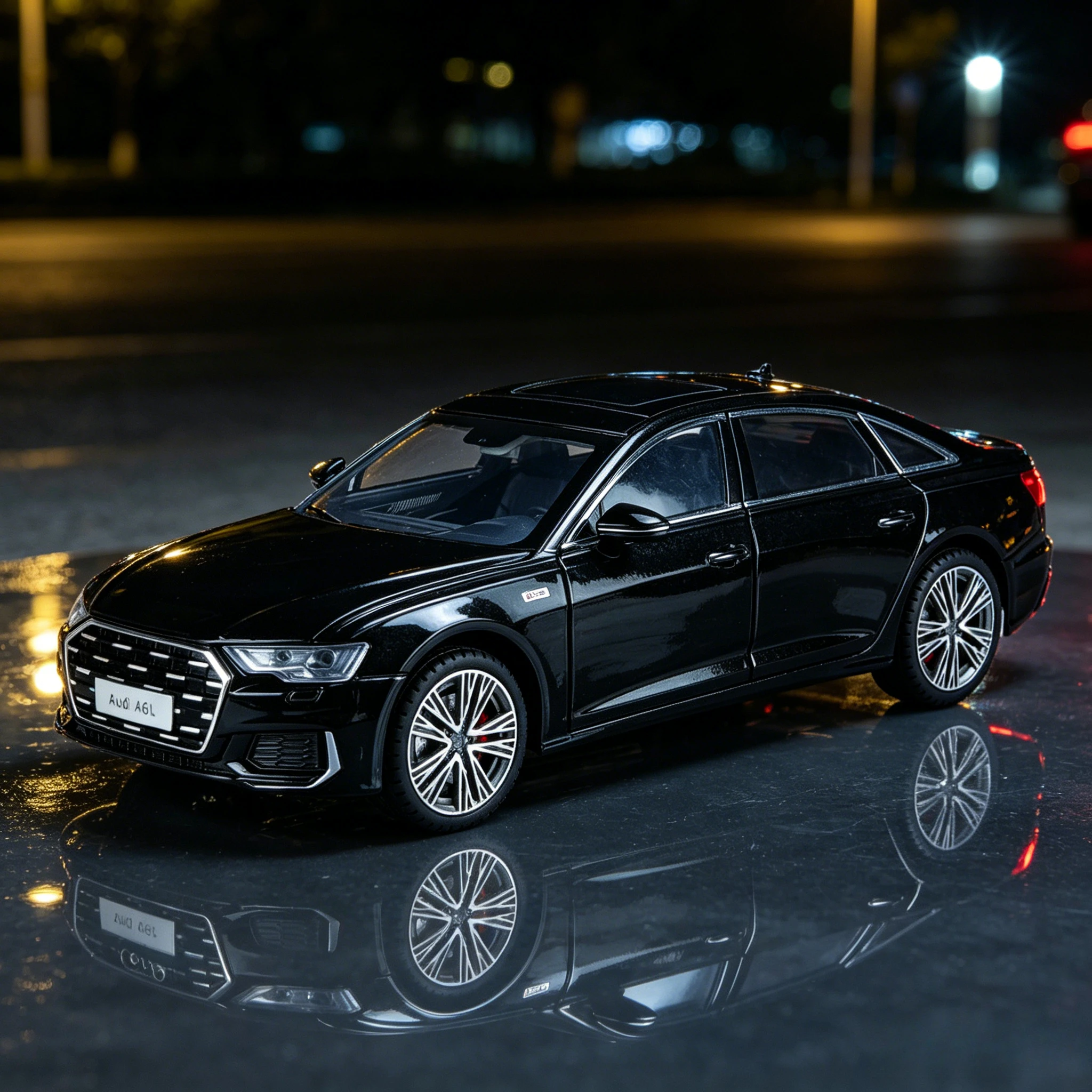

1:18 A6 Toy Car Model Diecast Alloy Metal Vehicle Miniature Pull Back Sound Light Collection Gift For Boy Children Kids