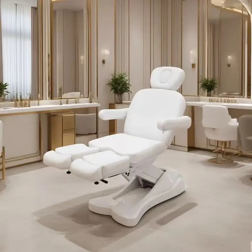 Elektrische Kosmetikliege mit 3 Motoren, Gesichtsmassagestuhl für Spa, Salon, Kosmetik, Ästhetik, Podologie, Tattoo