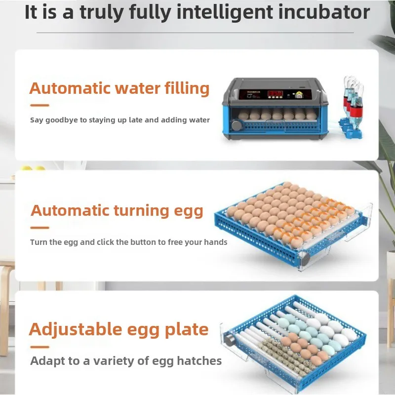 Volautomatische Incubator 100-300 Eieren Constante Temperatuur en Hydraterende Kippenboerderij Fokken Shell Breken Machine