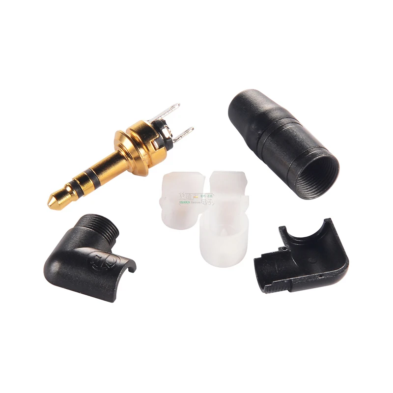 3.5mm 3 Pole Stereo Audio Plug NTP3RC-B 3.5mm Right-angle HiFi Earphone Male Headset Adapter Solder Audio Jack for DIY Headphone