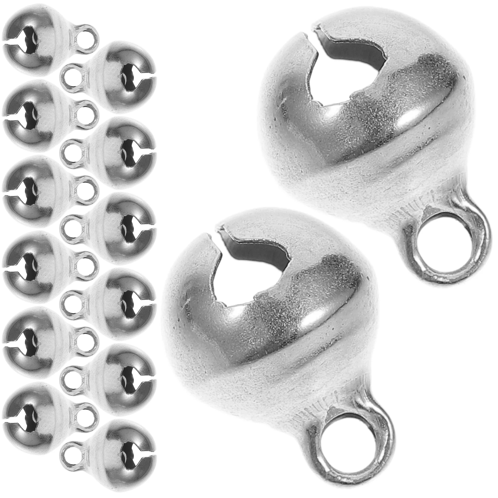 

100pcs Jingle Bell Charm Drops for Crafts Bracelets Anklets Necklaces Mini Opening Bell 8mm Beads Wedding