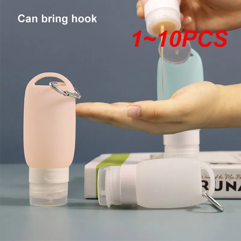 

1~10PCS Silicone Refillable Bottles Travel-Pack keychain Small Round Cute Cans Portable case empty Shampoo Container 38/60/90ml