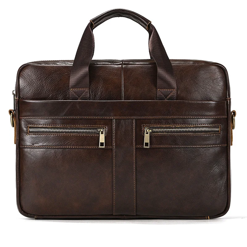 Briefcase Bag Men's Genuine Leather briefcase Male man laptop bag natural Leather for men Messenger bags men's briefcases 2019