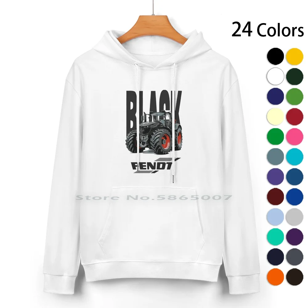 Black Fendt Pure Cotton Hoodie Sweater 24 Colors Black Fendt Tractor Tracteur Vario Farming Ferme County 100% Cotton Hooded