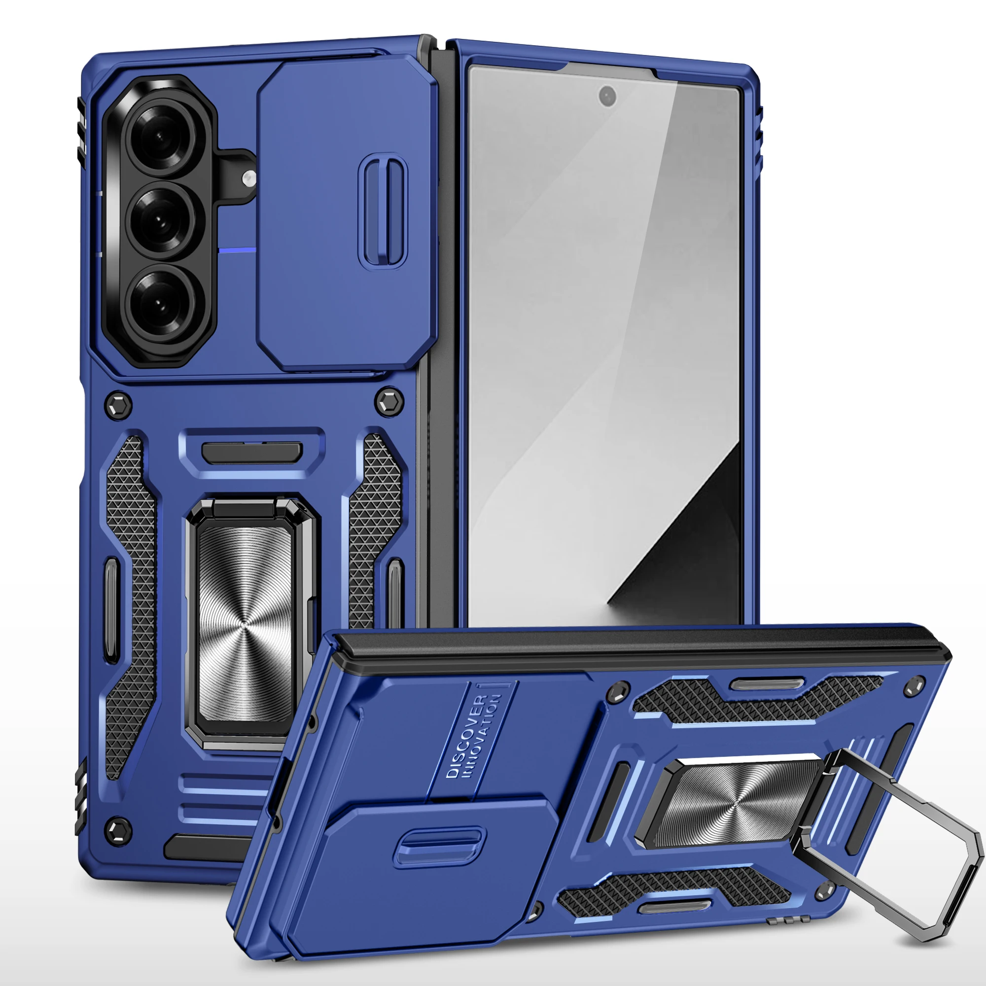Armor Shockproof Case For Samsung Galaxy Z Fold8 Ultra Cover With Ring Magnetic Holder For Samsung Z Fold 8 Case Fold7 5G Cover