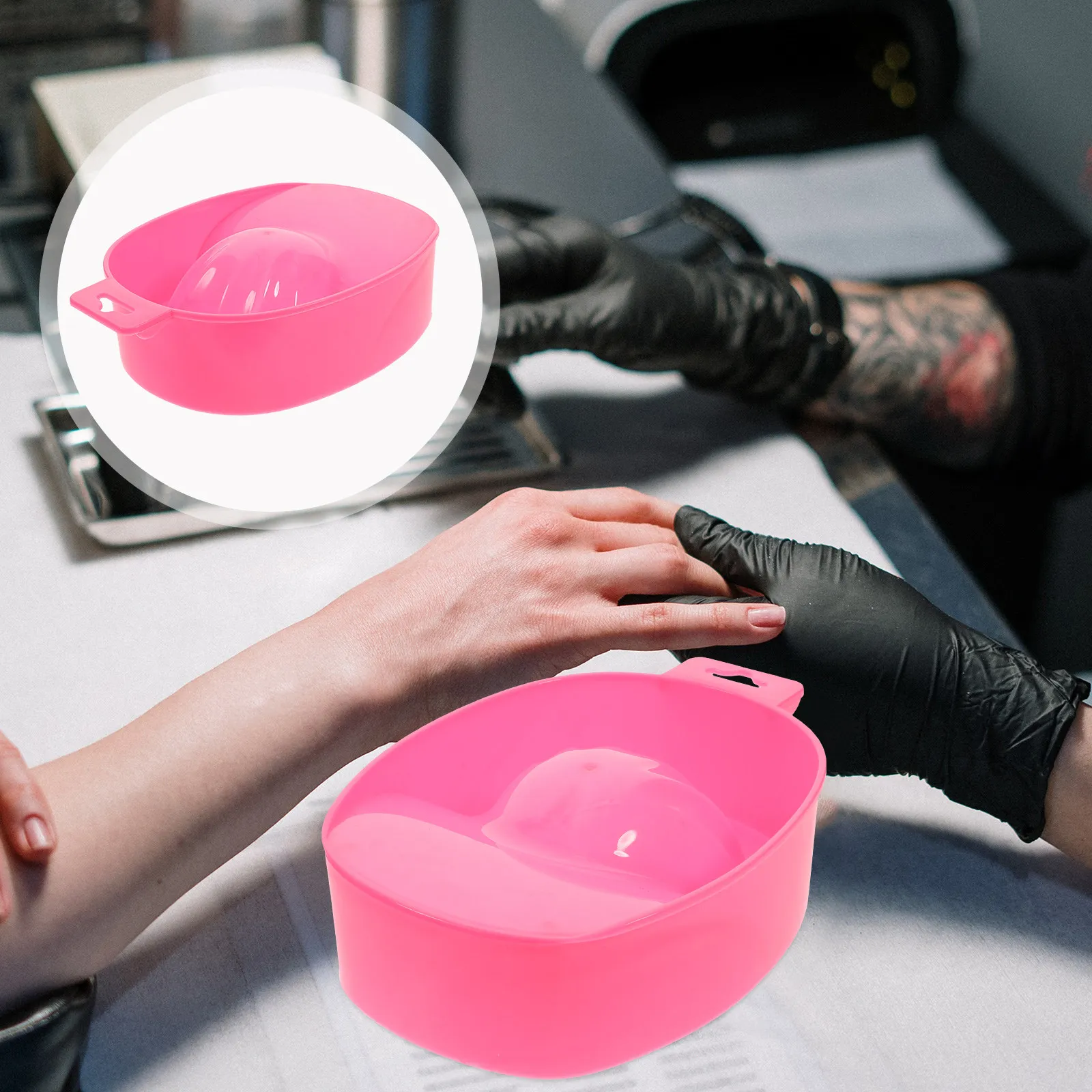 4Pcs Nail Art Soaking Bowl Durable Plastic Nail Care Tray Manicure Soak Tray for Salon Home Use Manicure Tools