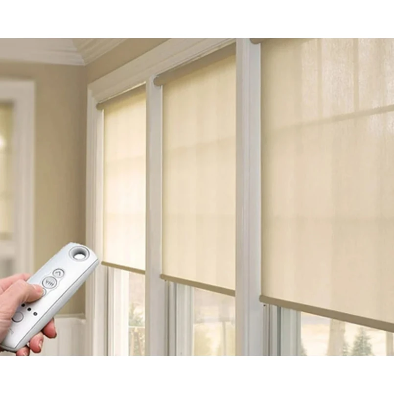 Hott Smart  Wifi Battery Motor Electric Blackout Window Roller Shade Curtain Remote Control Automatic Motorized Roller Blind